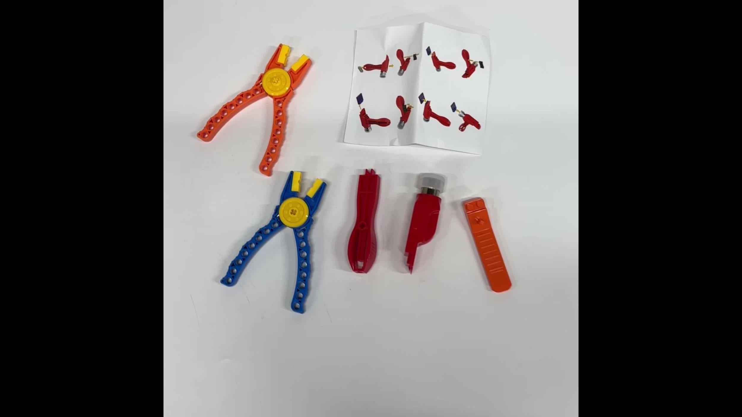 KIDNOAM Building Block Toy Disassembly Clamp Set Wooden Block Remover Hammer Kit