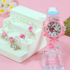 2pcs Unicorn Quartz Watch Set European American Sweet Style LED Night Light