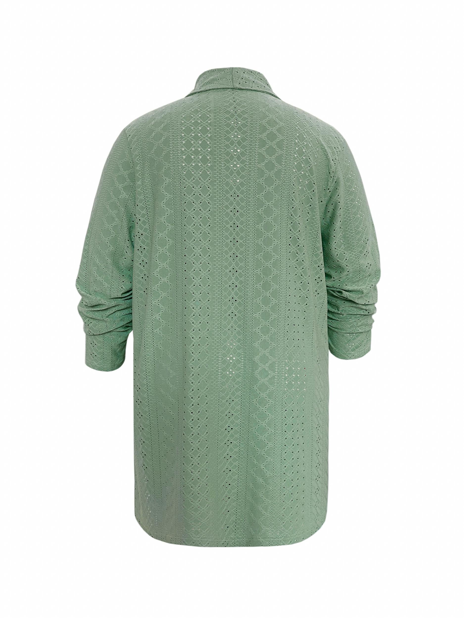 Eyelet Embroidered Cardigan Long Sleeve
