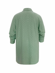 Eyelet Embroidered Cardigan Long Sleeve