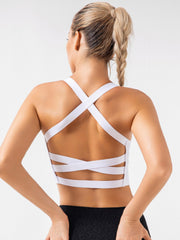 High Impact Sports Bra Criss Cross Wire Support Gym Yoga