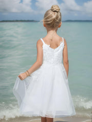 Girls' Lace Suspender Mesh Tutu Dress