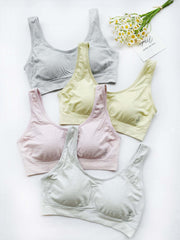 4pcs Seamless Wireless Bras Full Coverage Bra Women's Lingerie