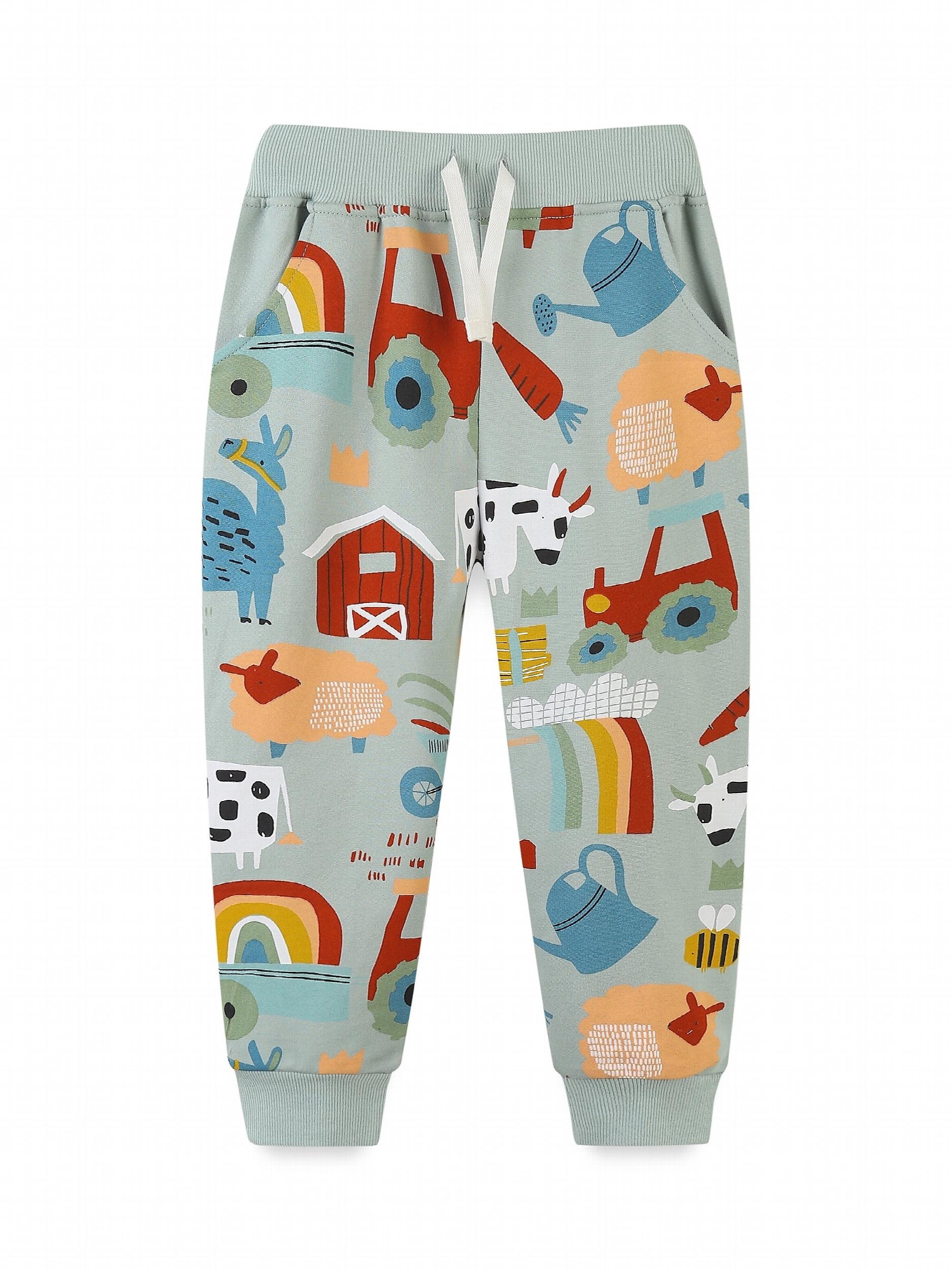Cartoon House And Car Boys Sweatpants
