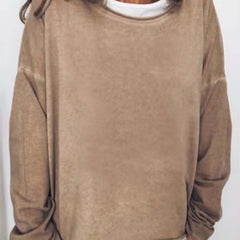 Women's Solid Crew Neck Sweatshirt