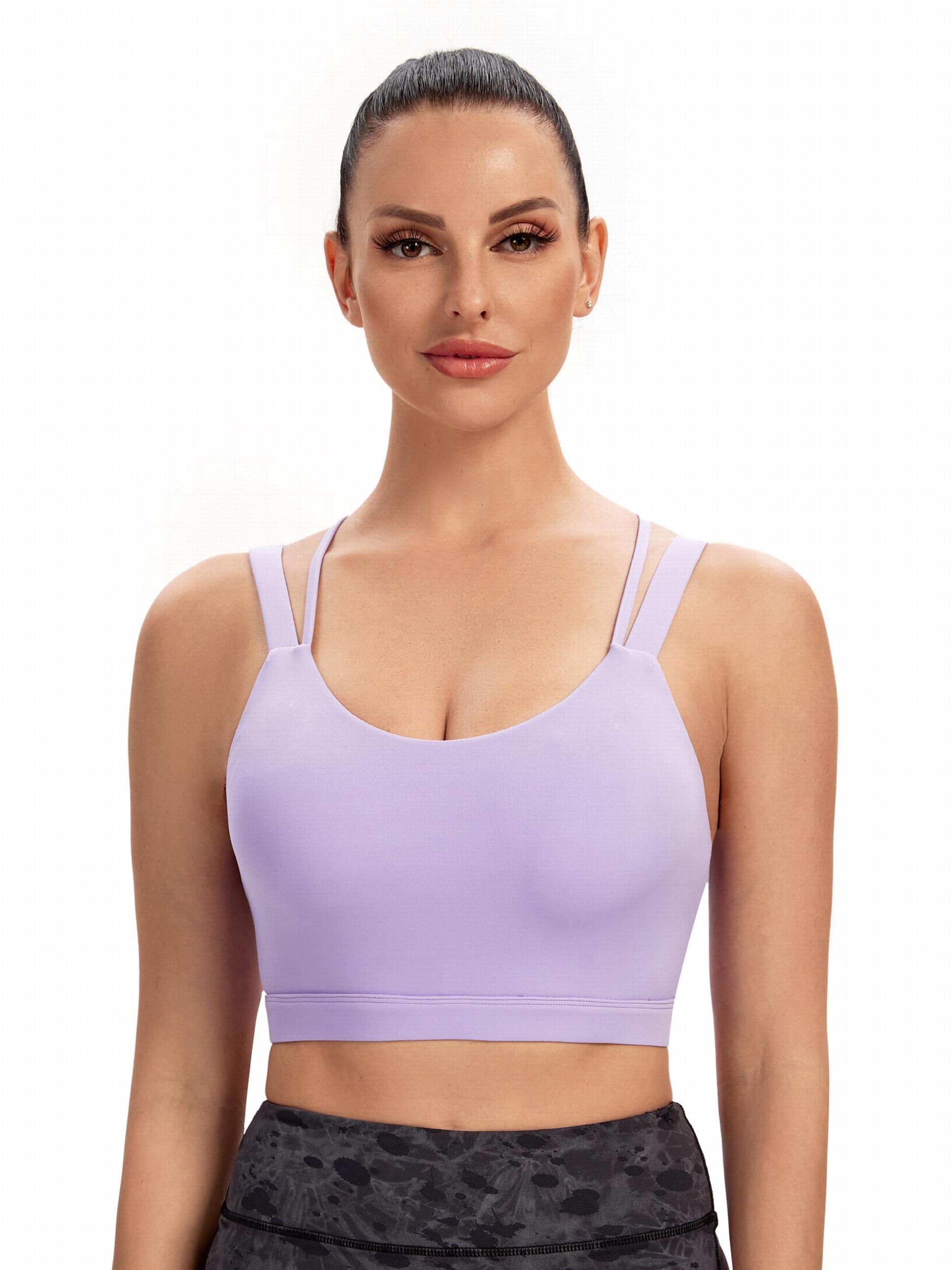Sporty Bra Medium Stretch Cross Strap Shockproof