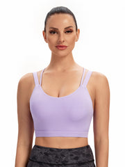 Sporty Bra Medium Stretch Cross Strap Shockproof