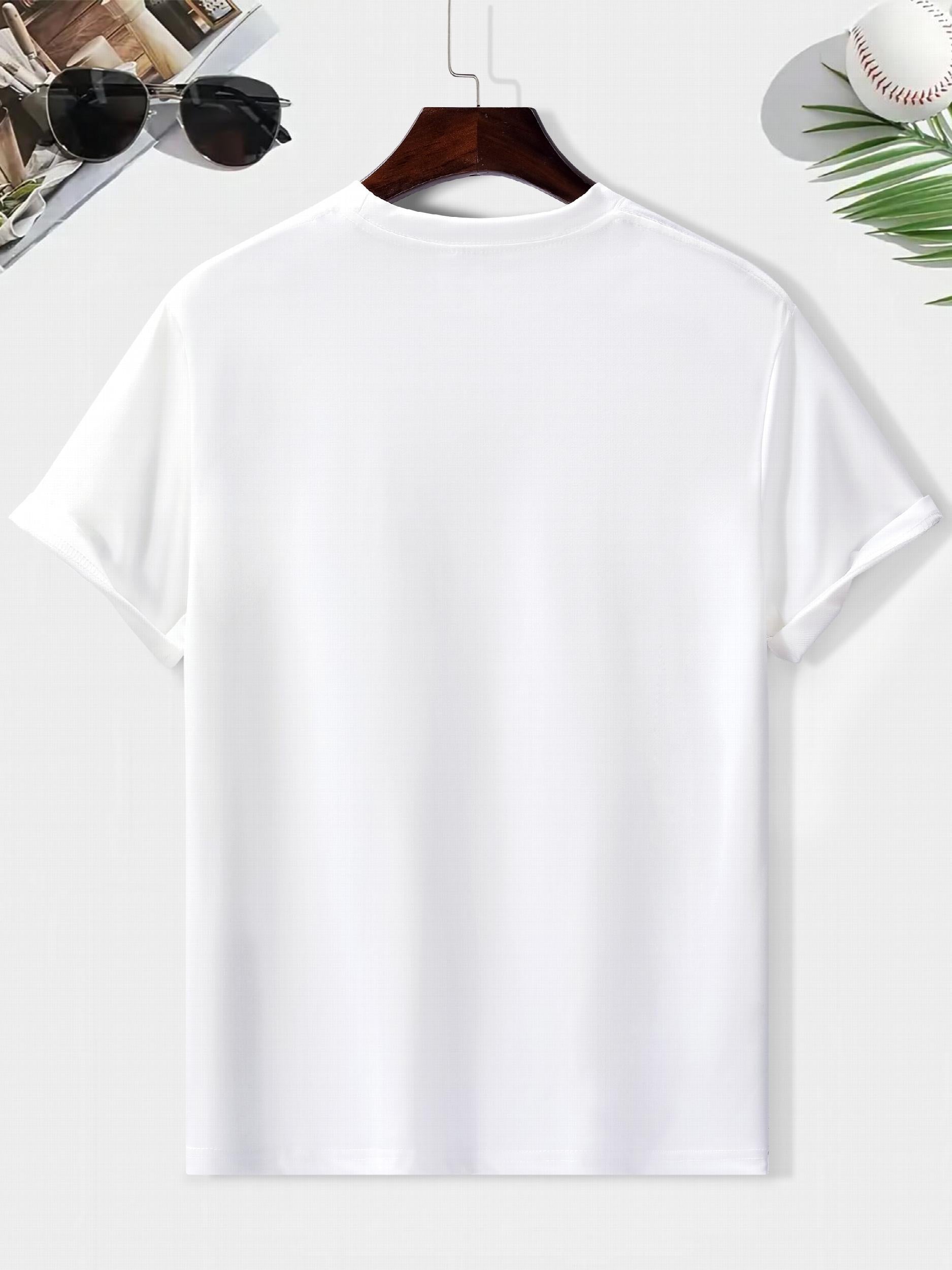 Men's Round Neck Print Tee Short Sleeve Casual T Shirt