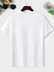 Men's Round Neck Print Tee Short Sleeve Casual T Shirt