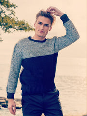 Men's Knitted Cable Sweater Casual High Stretch Crew Neck Pullover