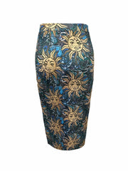 Sun Print High Waist Bodycon Skirt