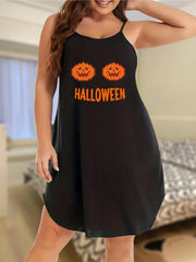 Halloween Pumpkin Print Nightdress Cami Sleep Dress