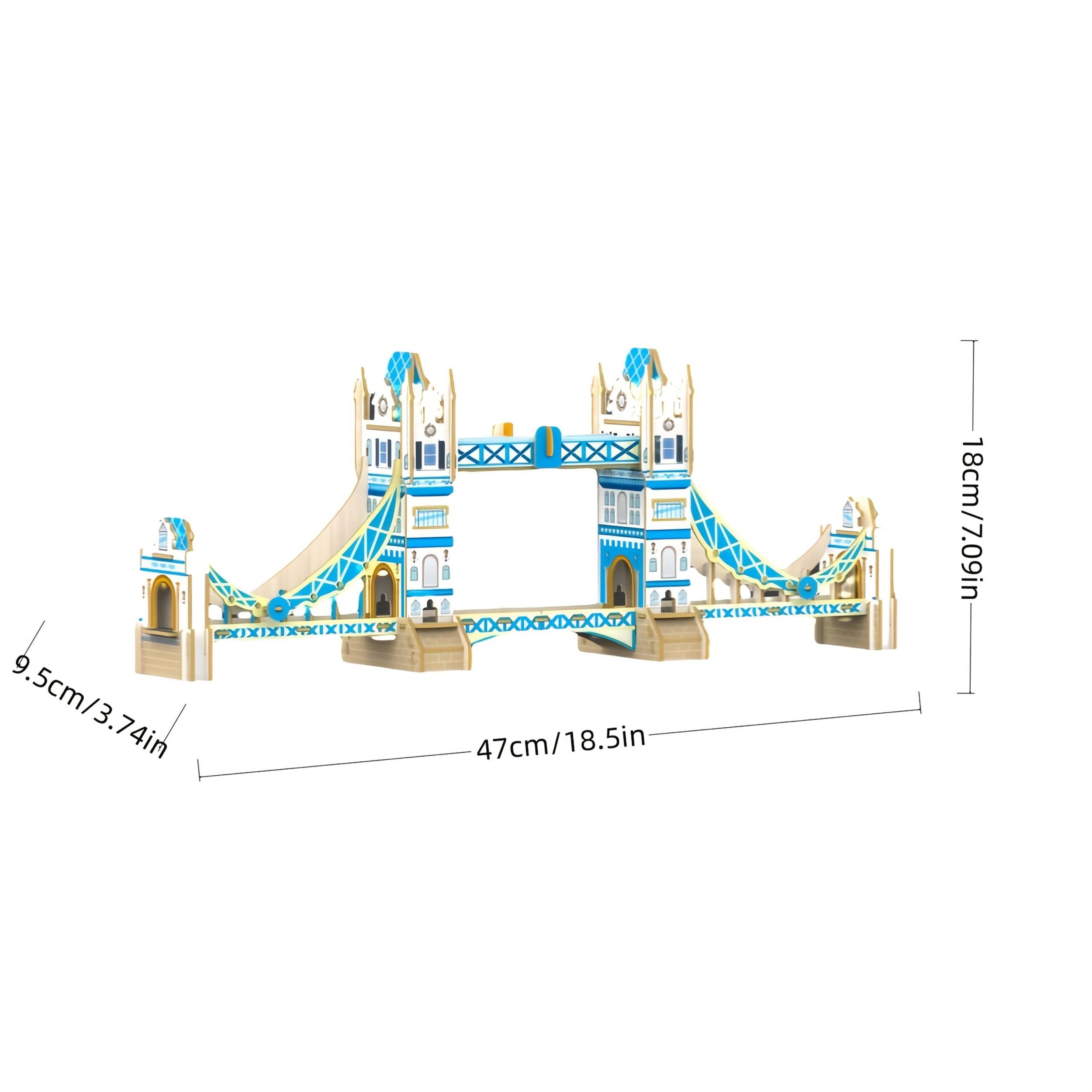 DIY 3D Tower Bridge Wooden Building Decoration & Puzzle Toy