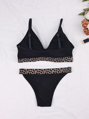 Leopard Print Bra & Panties Lingerie Set