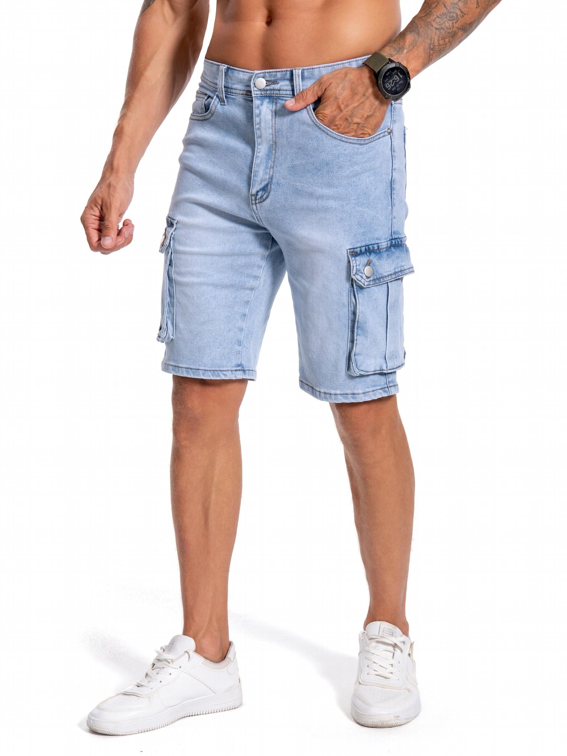 Men's Distressed Denim Shorts Street Style Casual Summer Wear
