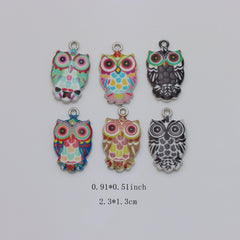 6 Pcs Owl Charm Jewelry Making Bracelet DIY Craft