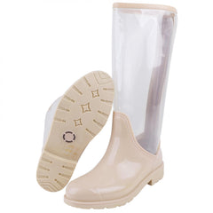 PVC Transparent Long Tube Rain Boots Wear Resistance Non Slip Water Shoes