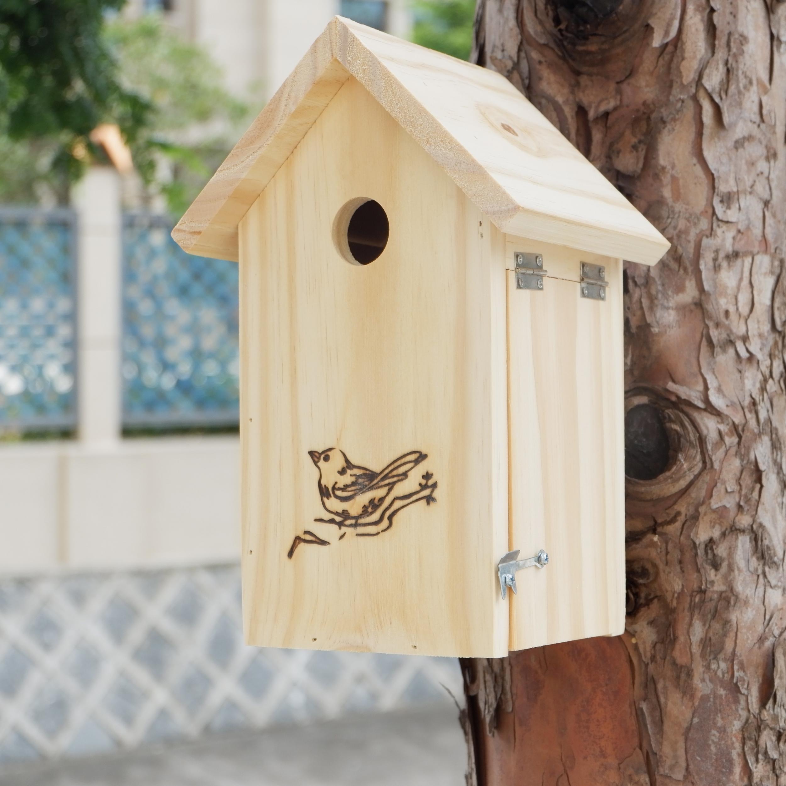 Wooden Bird Nest Pine Wood Hanging Bird House