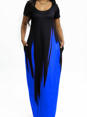 Ombre Print Maxi Dress With Pockets