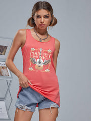 Casual Sports Tank Top Crew Neck Sleeveless Shirts Women's Summer Tops
