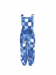 Random Print Denim Jumpsuit for Women