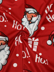 Christmas Jumpsuit Women's Plus Santa Claus Print V Neck Cami Jumpsuit