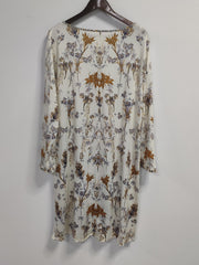 Colorblock Floral Print Long Sleeve Casual Dress