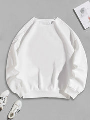 Solid Crew Neck Pullover Sweatshirt Casual Long Sleeve Sweatshirt