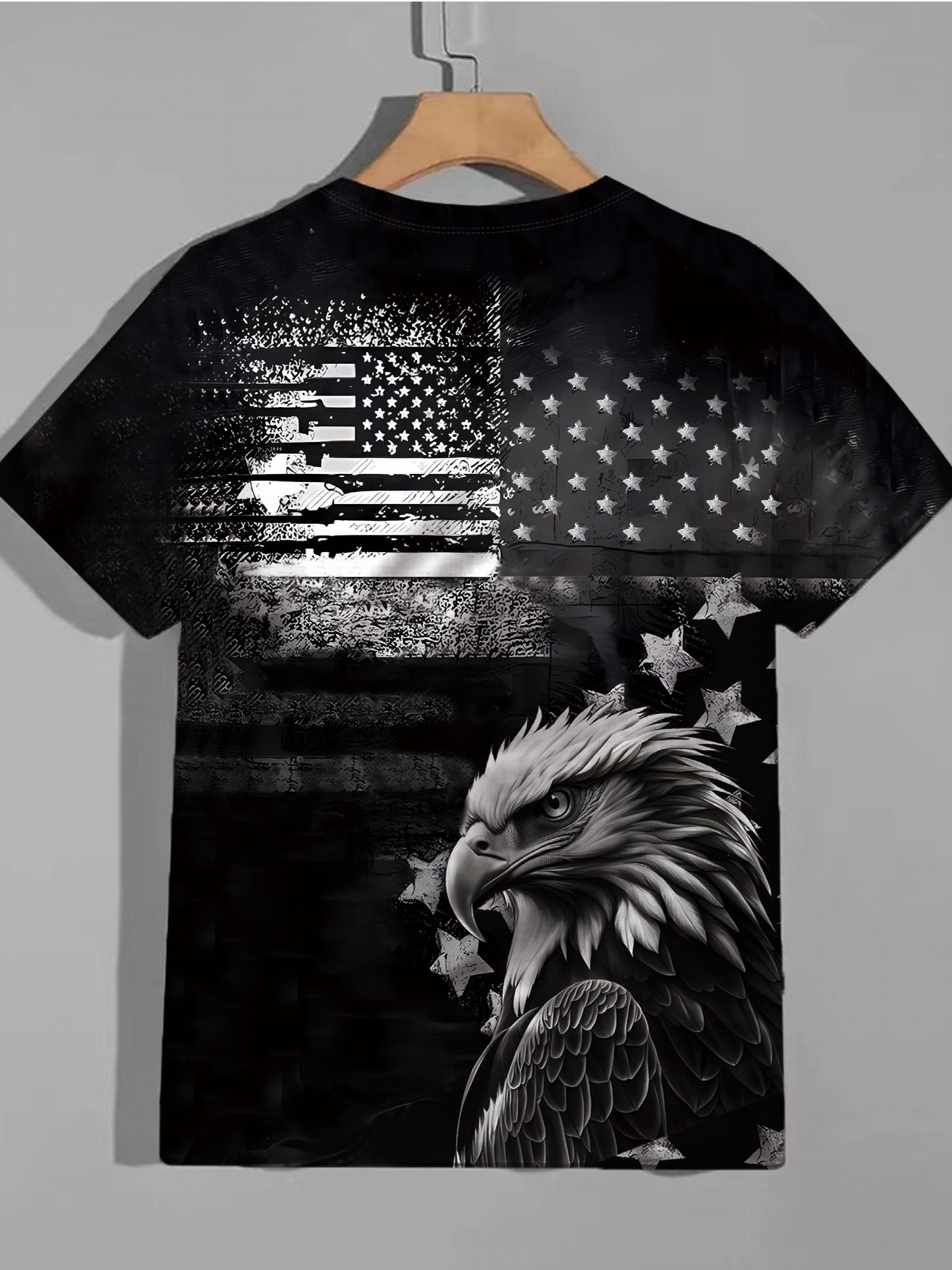 Eagle 3D Print T-shirt Men's Casual Street Style Tee Shirt for Summer