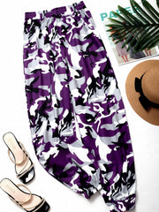 Camouflage Print Elastic Waist Jogger Pants for Women