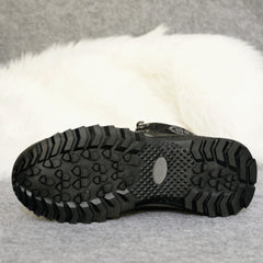 Women's Non Slip Medium Tube Snow Shoes Thick Bottom Hiking Boots