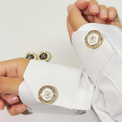 2pcs Rose Shirt Button Decoration Set Unisex Flutter Buttons