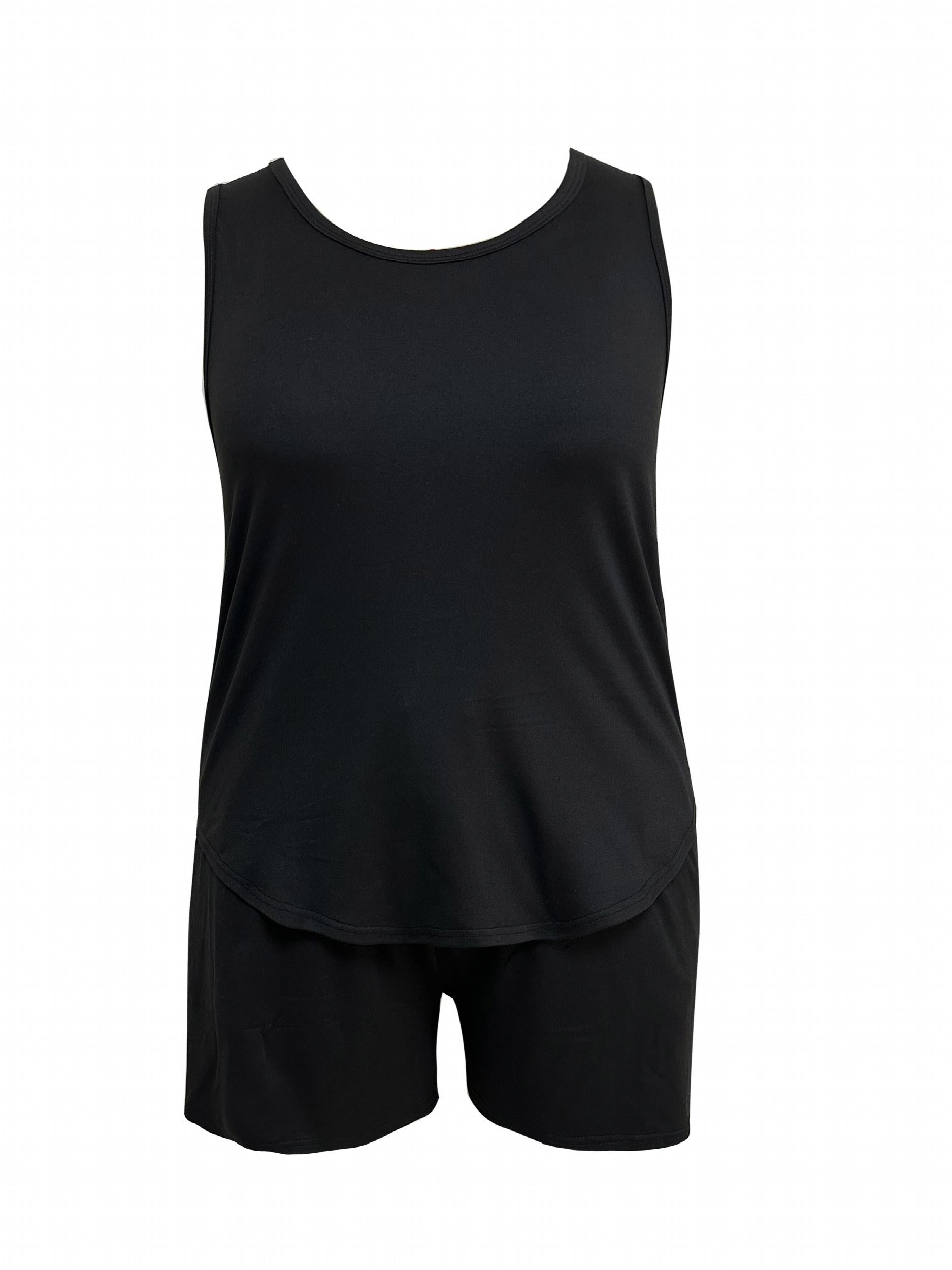 Lounge Set: Scoop Neck Tank & Shorts Pajama Set
