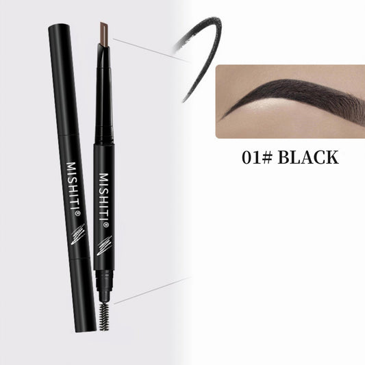 Double Ended Eyebrow Pencil with Brush, Waterproof, Auto Rotating, 5 Colors