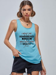 Women's Letter Graphic Tank Top Summer Sleeveless Shirt