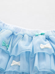 Girls Elastic Waist Tulle Mesh Skorts Kids Summer Clothes
