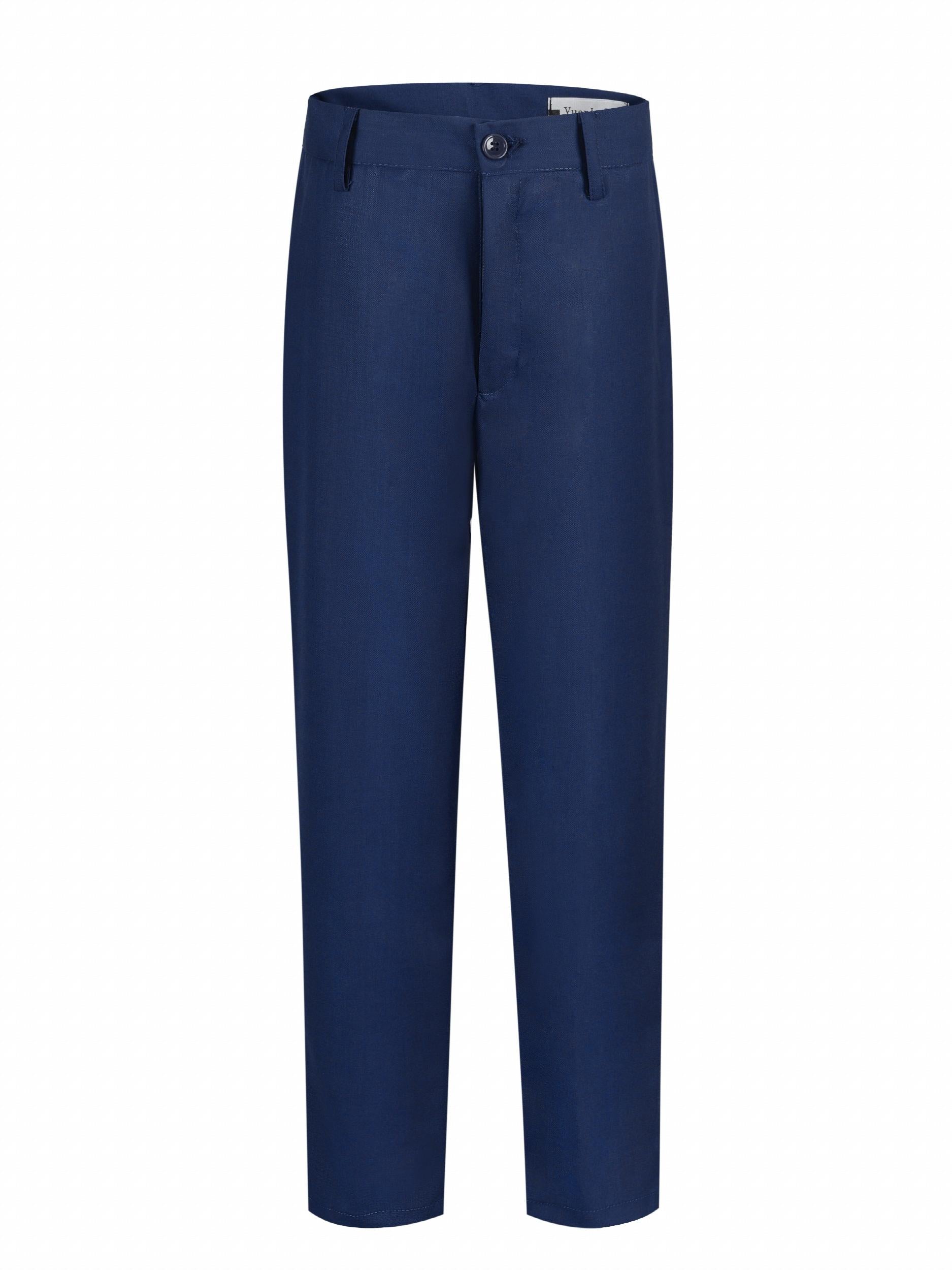 Boys Dress Pants Slim Fit Preppy Suit Pants with Pocket