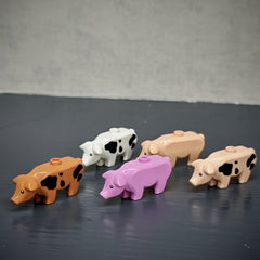 Pig Building Blocks Set Animal Farm Theme Kids Interlocking Bricks