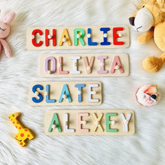 Personalized Wooden Name Puzzle with Handle for Boys