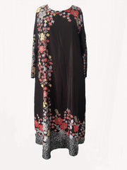 Abaya Dress Women's Plus Floral Print Maxi Dress