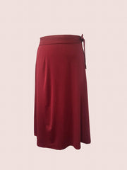Solid Maxi Skirt With Belt - High Rise Non Stretch