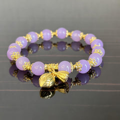 Purple Lotus Bead Bracelet - Ideal Gift for Her