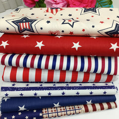 7pcs Twill Cotton Fabrics Fat Quarter Bundle DIY Quilting Fabrics