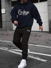 Men's Cowboy Fan Crew Neck T Shirt Hooded Sweatshirt & Sweatpants Set