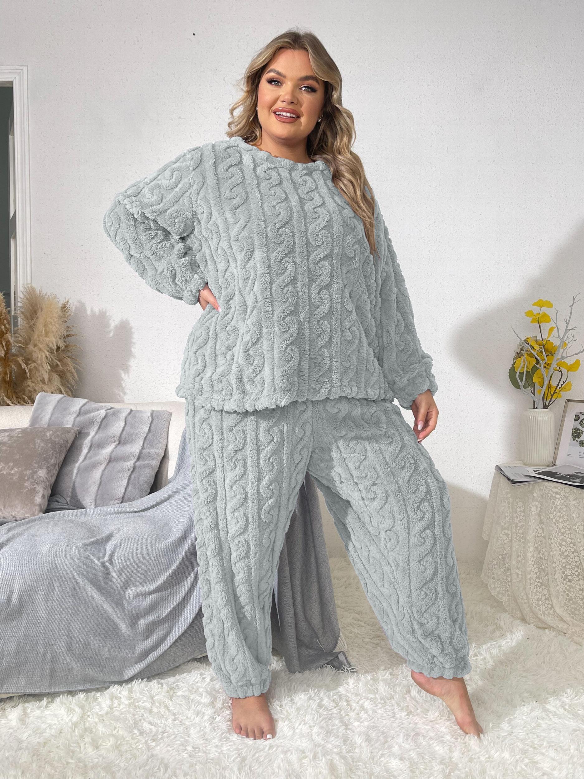 Casual Pajamas Set Women's Flannelette & Joggers Loungewear