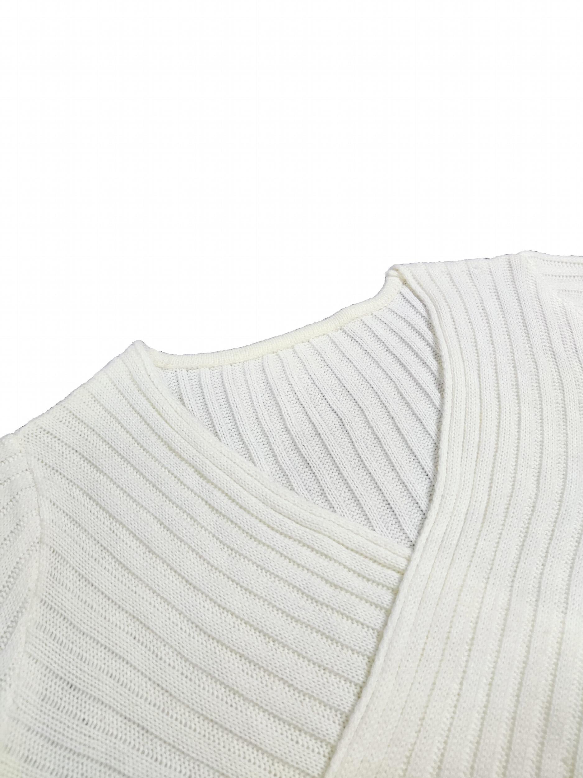 Solid Long Sleeve Surplice Neck Cross Jumper