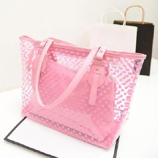 Clear PVC Beach Shoulder Bag Transparent Jelly Crossbody Sac Waterproof Candy
