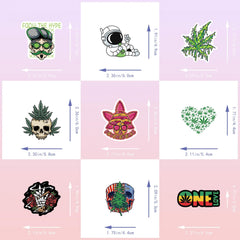 50pcs Cartoon Green Leaves Stickers Creative Graffiti Waterproof Stickers