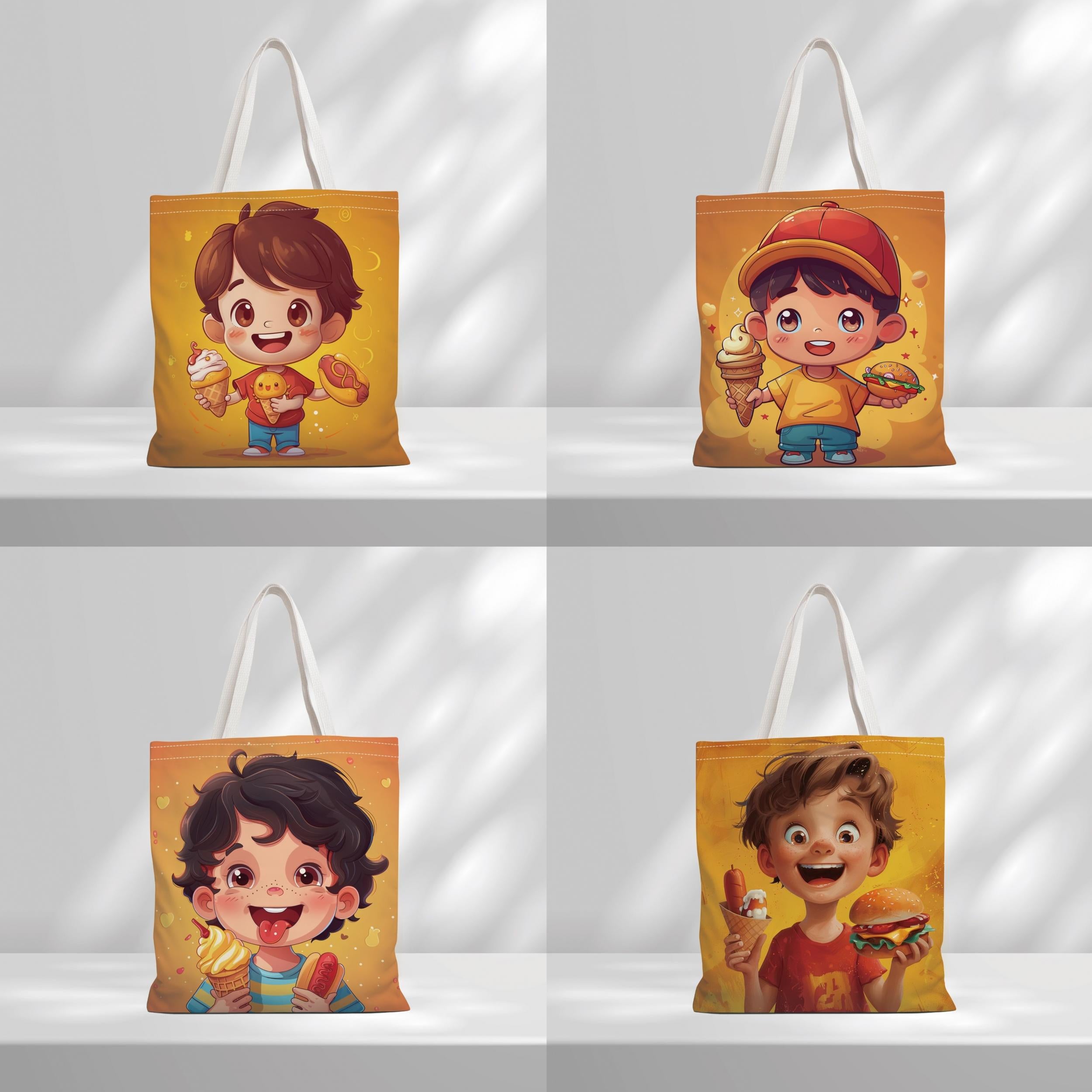 Cute Cartoon Dessert Print Tote Bag for Women