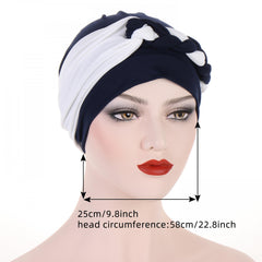 Casual Braided Turban Cap Double Headwrap Beanie Elastic Head Scarf